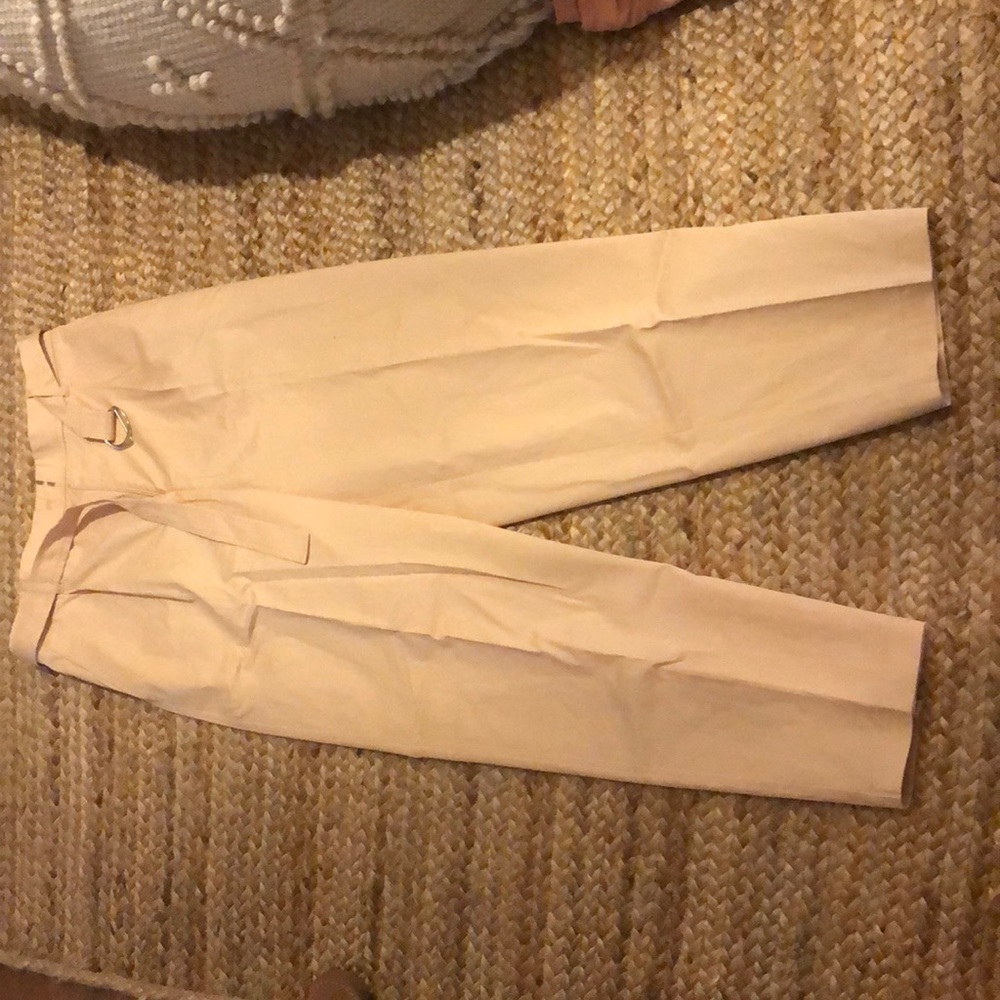JCrew pant with D-ring belt